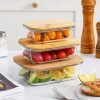 Round Glass Lunch Box Microwave Oven Heating Oven Special Use